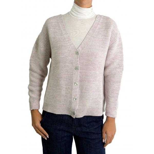 Cardigan misto cashmere scollo a V